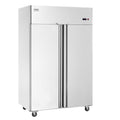 VEVOR Kühlschrank, 1100 L, Silber, Gewerbe, 2 Türen, Edelstahl- mit automatischer Abtauung, 6 Ablagen