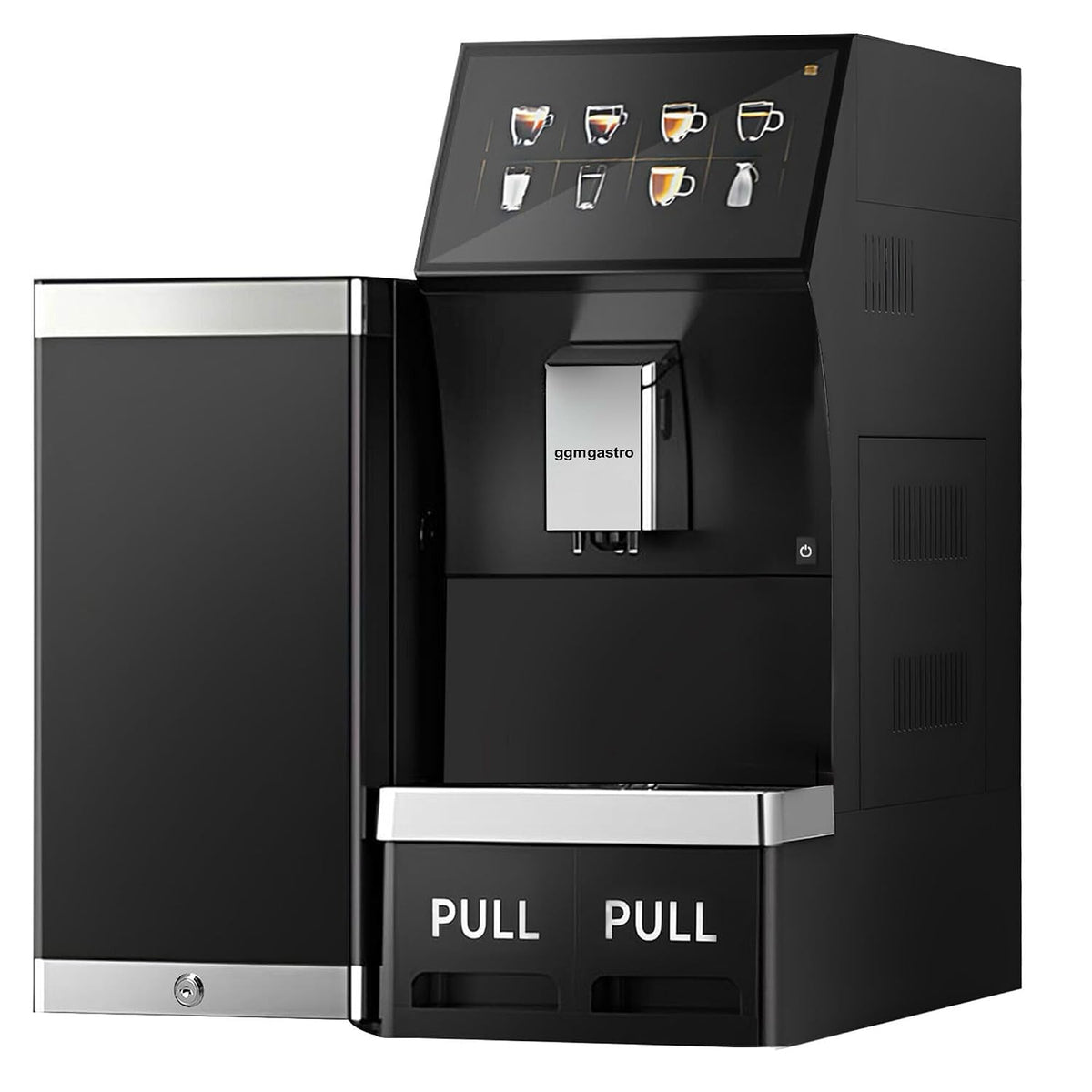 GGM Gastro Kaffeevollautomat, 10 Zoll, Schwarz/Silber, 16 Programme Touchscreen