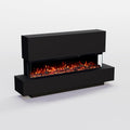 GLOW FIRE Elektrokamin, 137x75x29 cm, 1800 W, Schwarz, Cobalt mit realistischem 3D LED-Feuer - Stand- mit Heizung