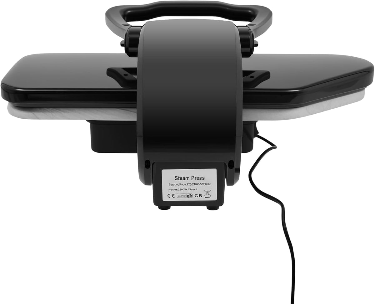 Bagyaluu Bügelpressen, 2200 W, 26 cm, schwarz, Dampfbügelpresse, Dampfpresse mit 5 Stoffeinstellungen, 3min Vorheizzeit Touchscreen