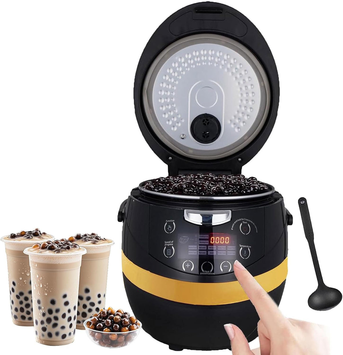 Pearl Monitor, 8 L, Grau, Cooker Vollautomatisch mit Smart Panel, auslaufsicheres Design, Warmhaltefunktion