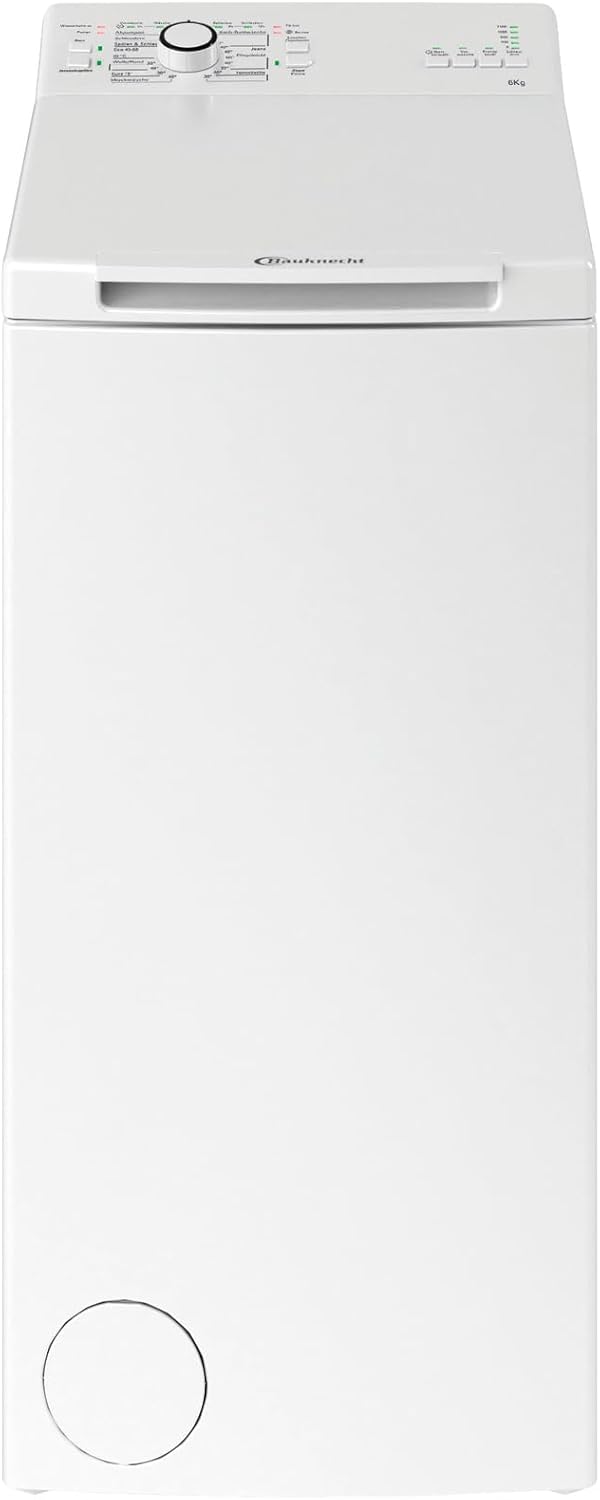 Bauknecht Waschmaschine, 6 kg, Weiß, WAT Prime 6 L3 Toplader-, Waschvollautomat, Toplader, 1200 U/m