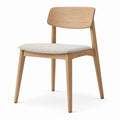 Esszimmerstuhl aus Holz mit Polstersitz, Natur/Beige, 52 × 54 × 78 cm