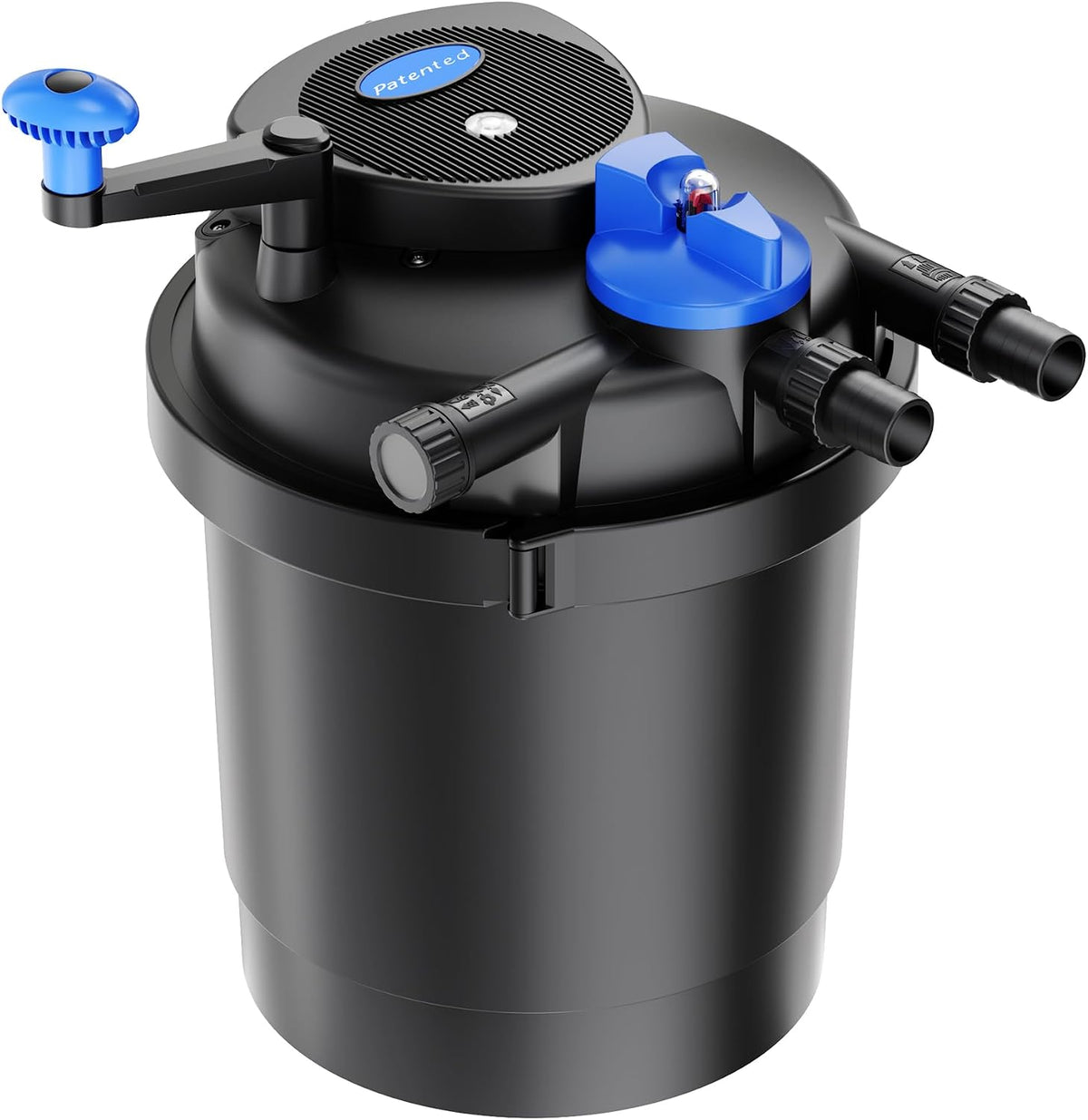 SunSun Filter, 6000 Liter, 11 W, Schwarz/Blau, CPF-2500 Druckteich 6000 l/h / UVC Einheit, Teichdruck für Teiche bis