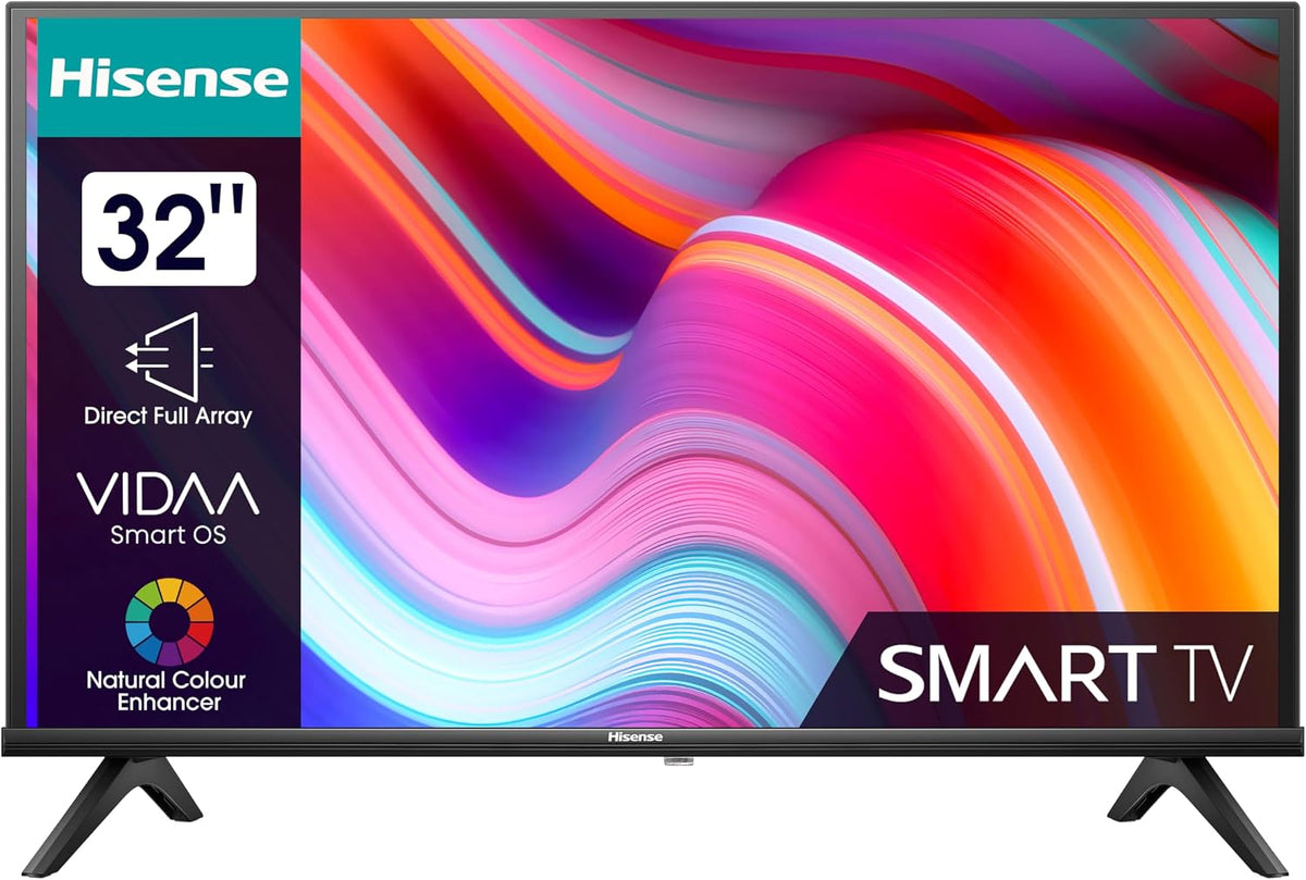 Hisense Fernseher, 32 Zoll, 80 cm, Schwarz, Smart TV, 32A5NQ QLED Full HD, Smart TV, Triple Tuner, AI Sports Mode