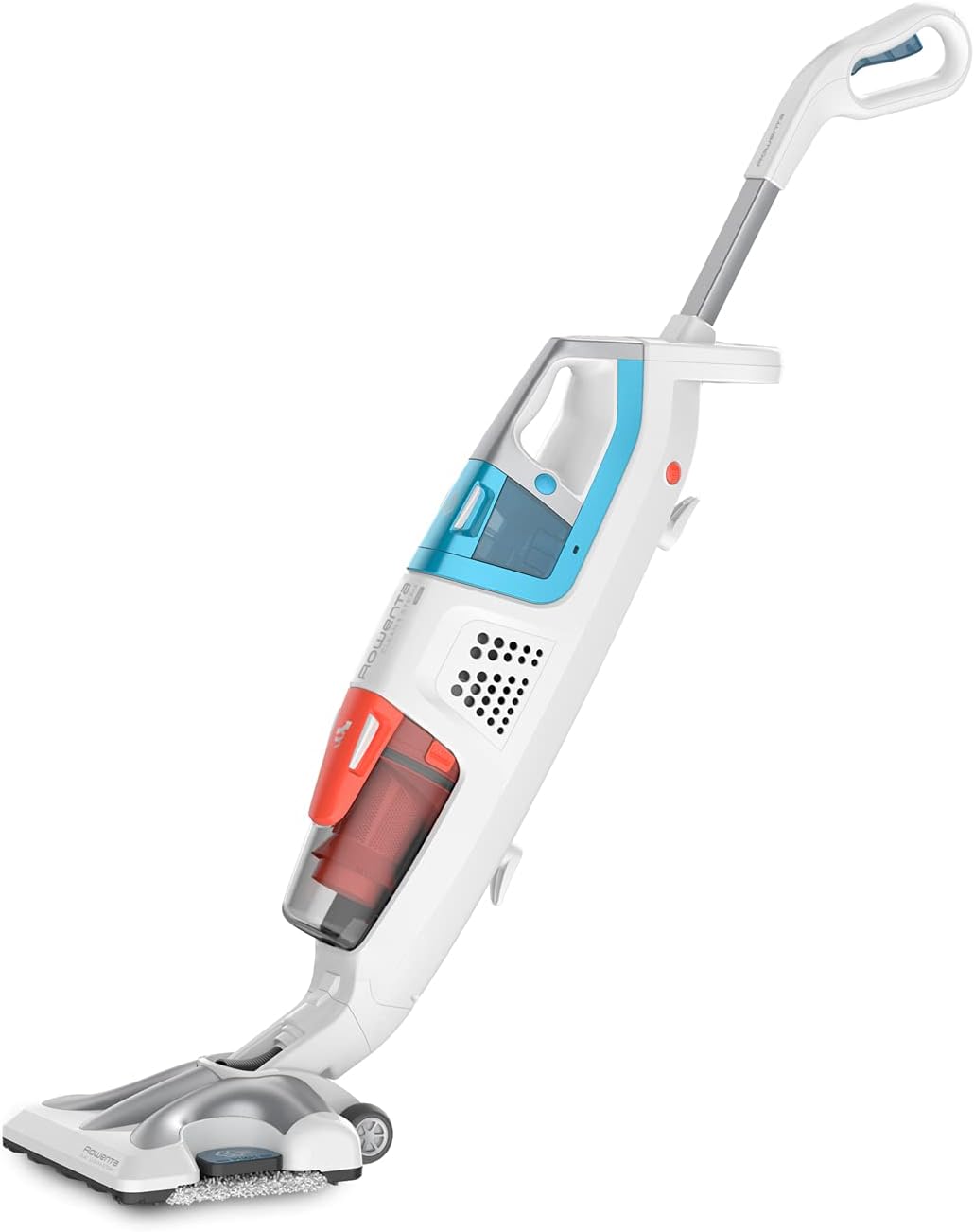 Rowenta Staubsauger, Weiß/Blau/Rot, Clean & Steam Multi Dampf, gleichzeitig saugen und wischen, abnehmbares Handteil mit vielen Aufsätzen
