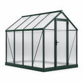 Gewächshaus aus Aluminium und Polycarbonat mit Flügeltür, 250 × 190 × 195 cm, Dunkelgrün/Transparent