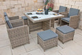 Ragnarök-Möbeldesign Essgruppe, Grau/Natur, PolyRattan - DEUTSCHE Marke - EIGENE Produktion - 8 Jahre