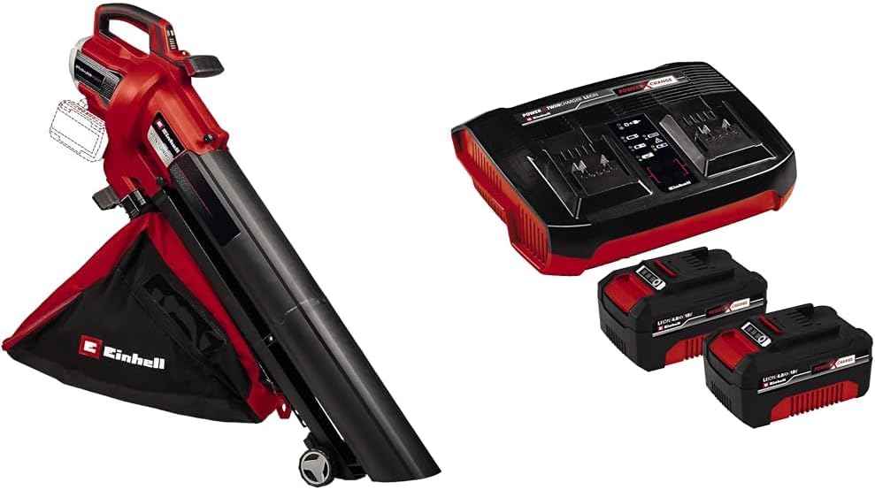 Einhell Laubsauger, 4,0 Ah, 740 m, 36 V, 45 L, Rot/Schwarz, Professional Akku- VENTURRO 36/240 Power X-Change (