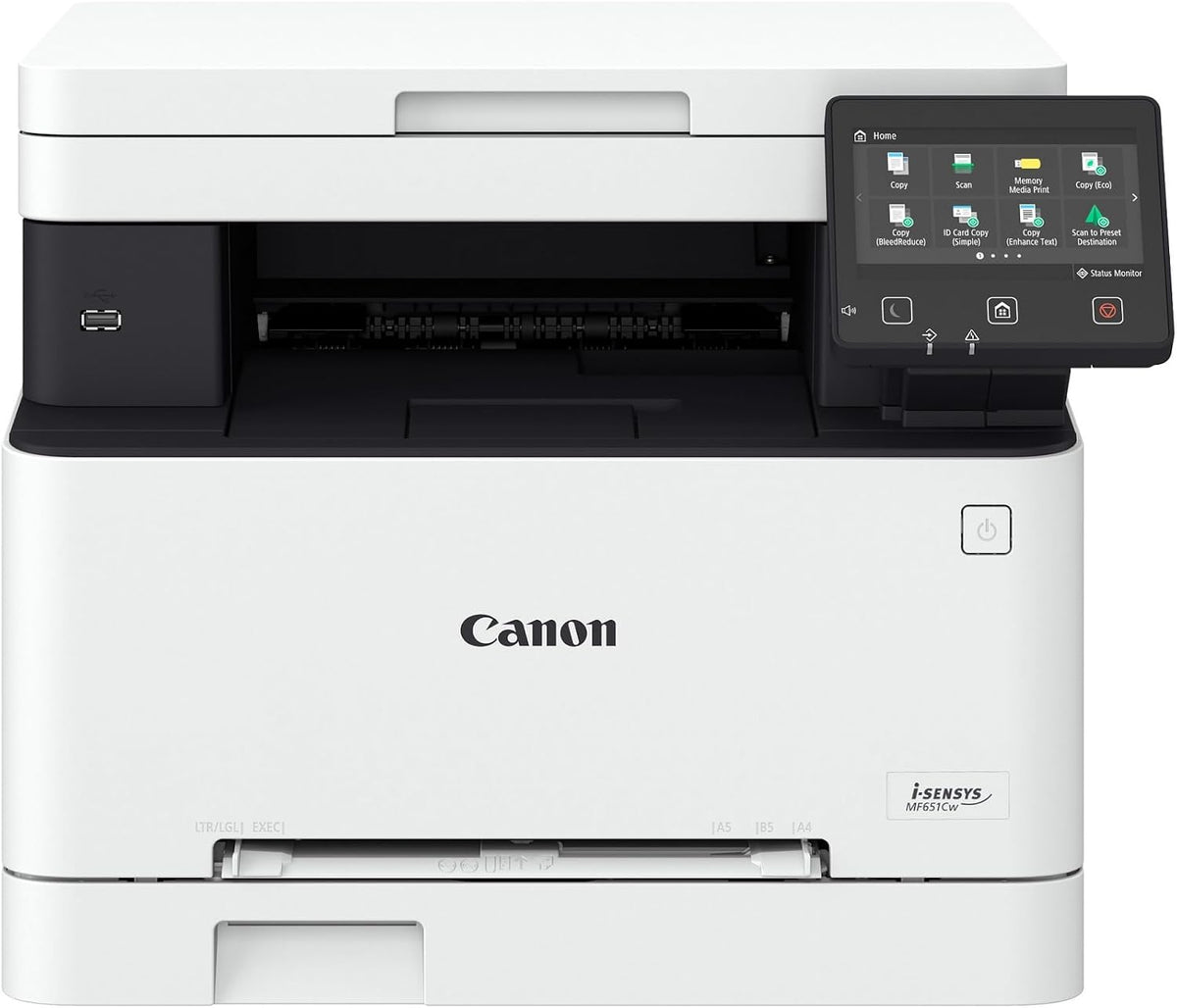 Canon Laserdrucker, 12,7 cm, Weiß, i-SENSYS MF651Cw A4 Farblaser MFP Drucken Kopieren Scannen, WLAN, 250 Blatt Papierkassette