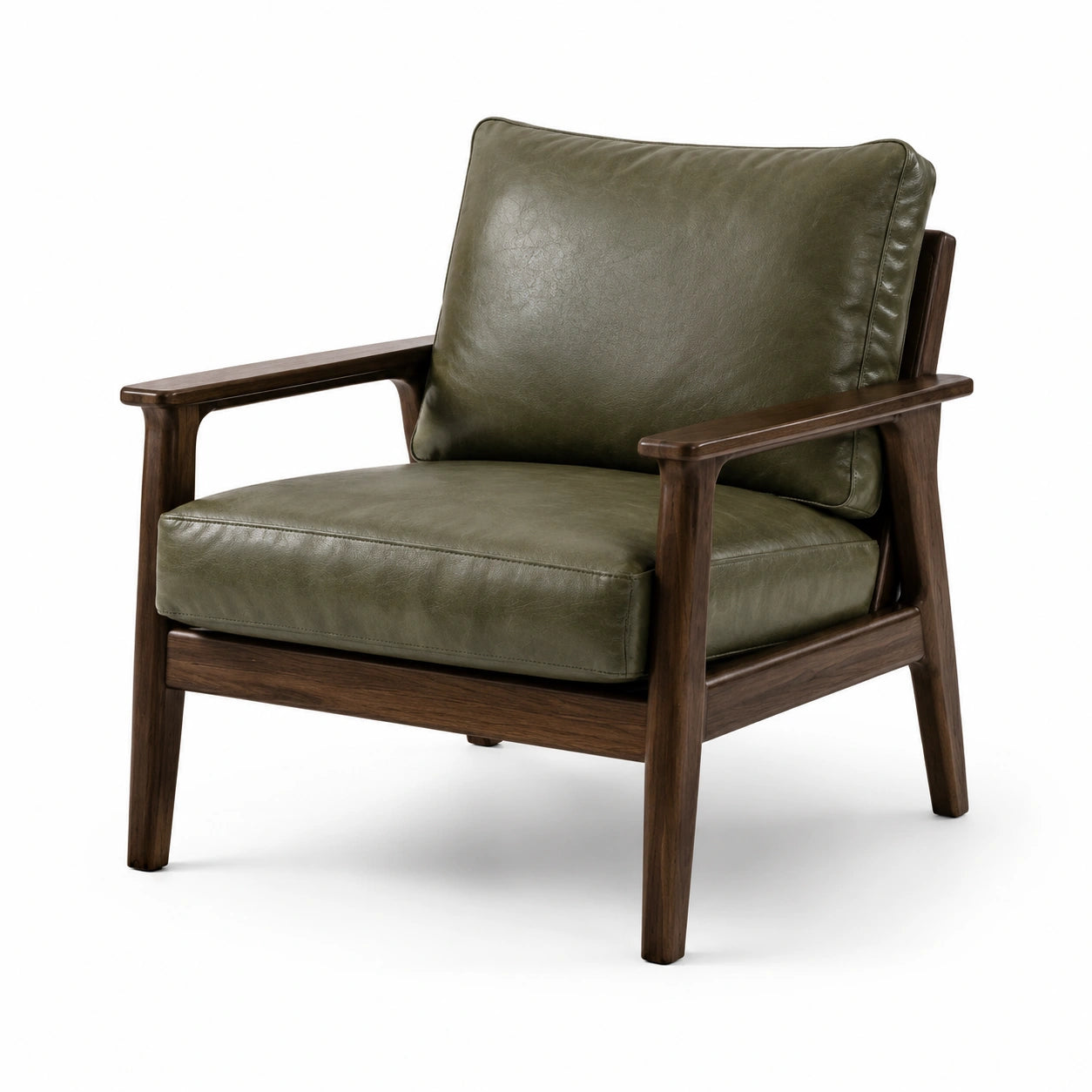 Retro-Wohnzimmersessel 75 × 82 × 82 cm, Olivgrün und Dunkelbraun