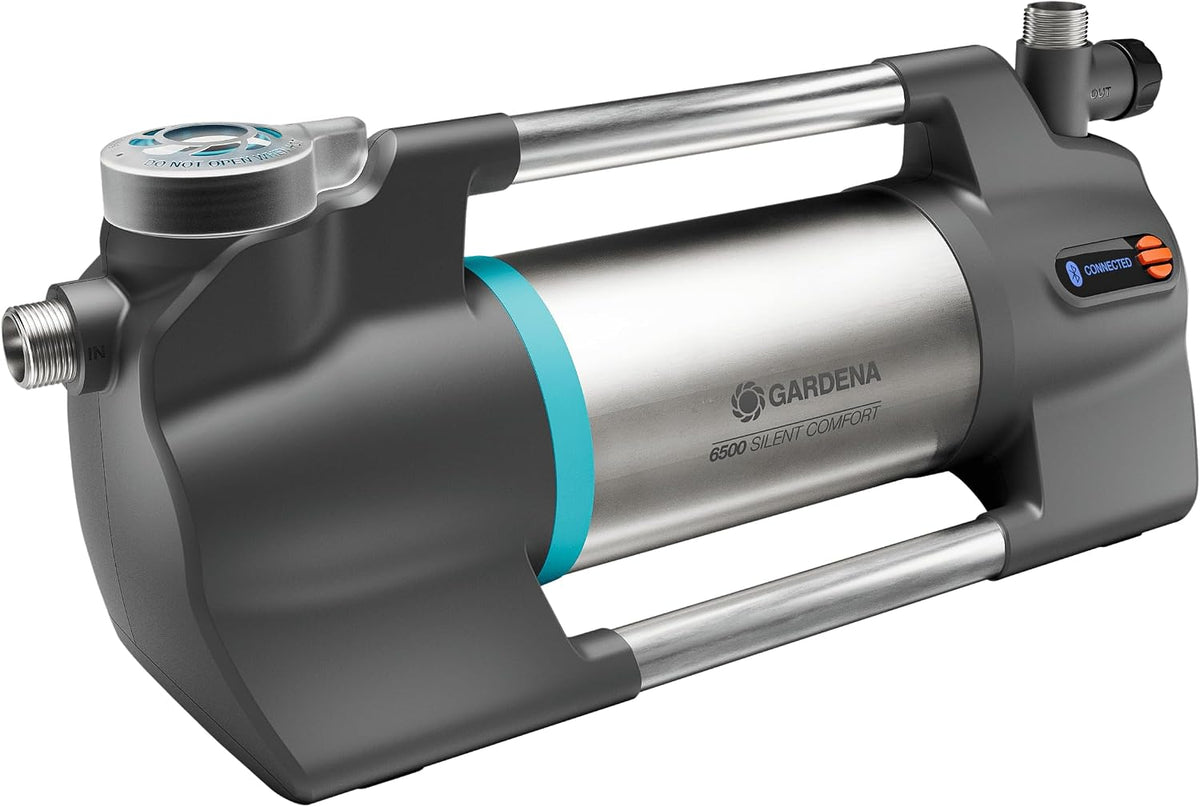 Gardena Pumpen, 6500 l, Grau, Gartenpumpe 6500 SilentComfort: Extra leise, Fördermenge /h, Trockenlaufsicherung