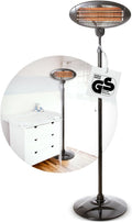 Babyruf Wickeltisch-Heizstrahler, 210 cm, 2000 W, schwarz, BS 55 Heizstrahler, Leistung, Höhenverstellbar 120-, 2in1 Standheizstrahler