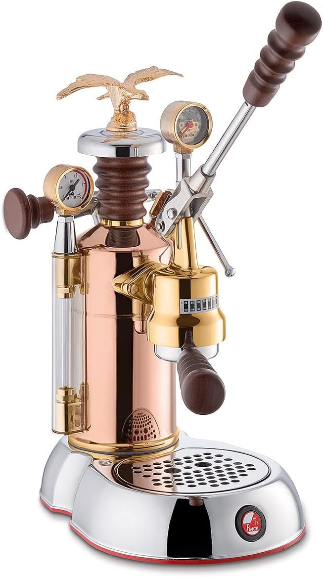 La Pavoni Kaffeemaschine, Schwarz/Silber, LPLESE01EU, Espressomaschine Esperto Edotto, Cuivre/chrome/or