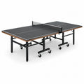 Klappbare Tischtennisplatte mit Netz und Rollen, 274 × 152,5 × 76 cm, Schwarz/Braun/Weiß