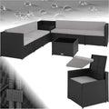 tectake Beistelltisch, Pulverbeschichteter Stahl, Polyethylen, Schaumstoff, Polyester, Glas, schwarz
