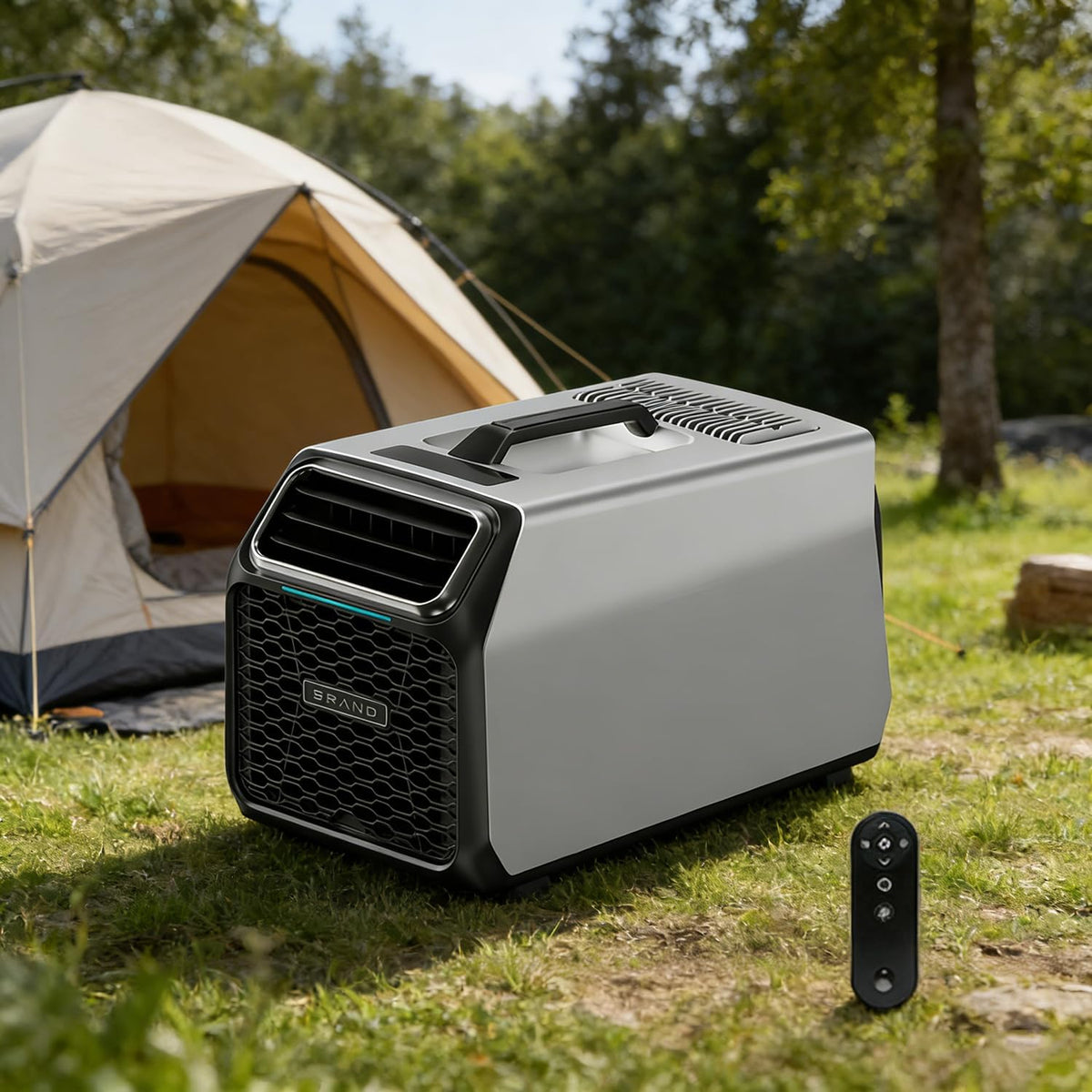 Mobiles Klimagerät, 52 dB, Grau, 5000 BTU Camping Klimaanlage Tragbare Klimaanlage mit, DC Wohnmobil-Klimaanlage für Zelt
