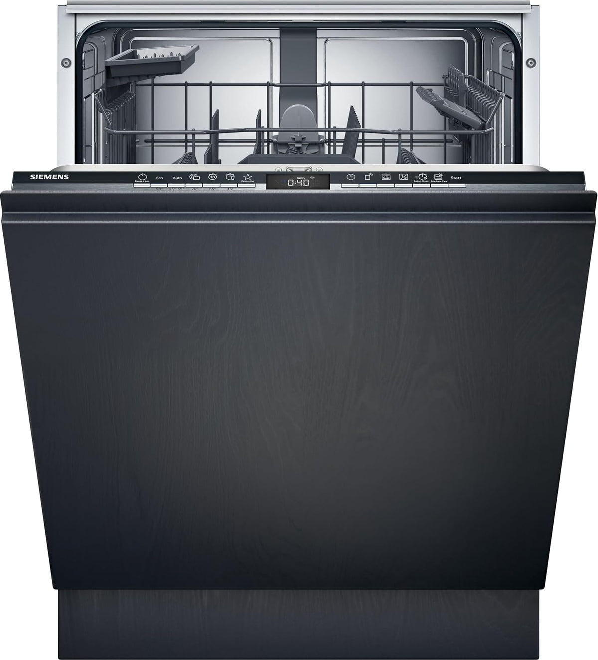 Siemens Geschirrspüler, 60 cm, Silber, SN63EX02AE iQ300, vollintegrierte Spülmaschine mit Besteckkorb, HomeConnect