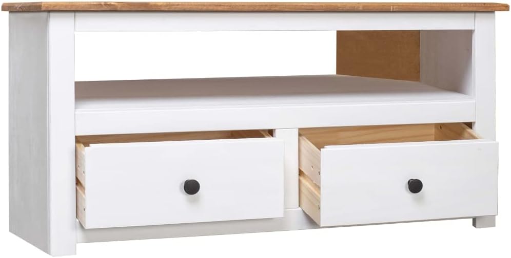 TV-Schrank FIRBNUS, 93x49x49 cm, Kiefer-Massivholz, Braun, Lowboard, TV Board TV Schrank Fernsehtisch TV Lowboard TV-MöBel