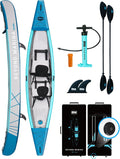 BEYOND MARINA Aufblasbare Kajaks, 380 cm, 420 cm, 460 cm, Weiß, Aufblasbares Kajak für 1, 3 Personen, Sitzen, Pumpe