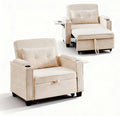 Sofa TUKAILAI, Beige, 3-in-1 Schlaf mit Bettfunktion, Schlafsessel mit Verstellbarer Rückenlehne, Bettkasten Armlehne