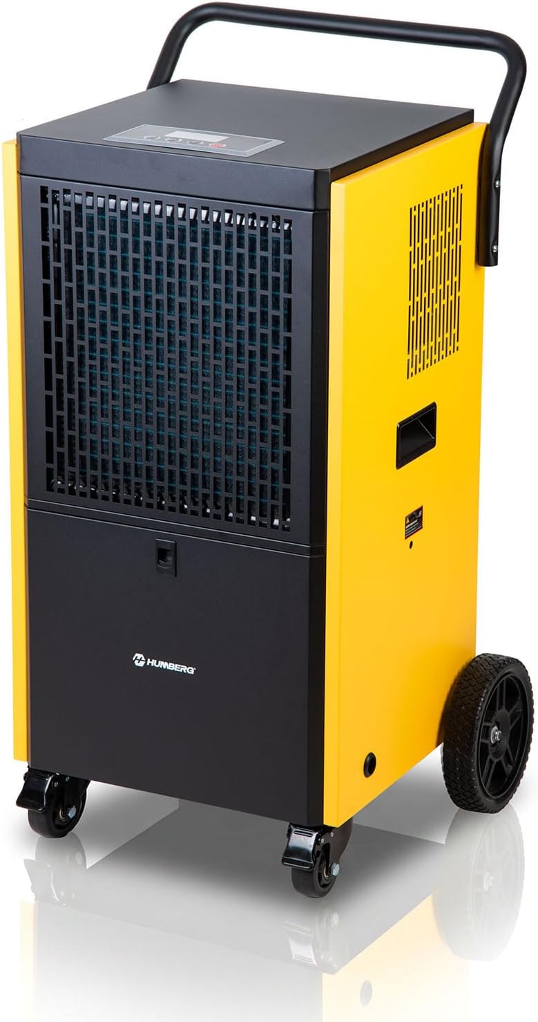 Humberg Luftentfeuchter, 100 l, Weiß, Bautrockner mit Kondensatpumpe bis /24 h