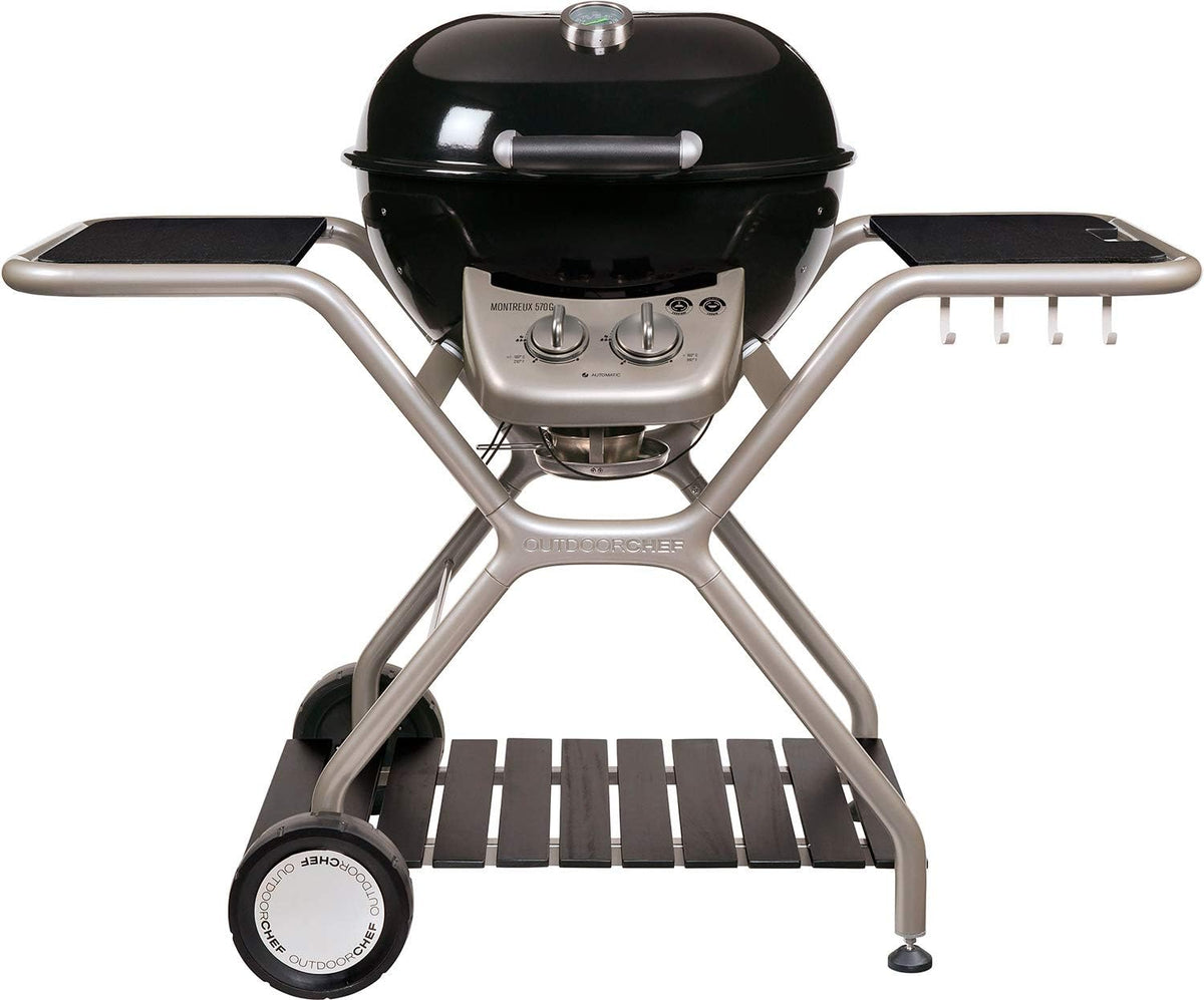 OUTDOORCHEF Holzkohlegrill, 9700 W, Schwarz, Montreux 570 G Grill Wagen Gas, Metallisch