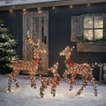Lights4fun Außen & Innen, Braun, e Harewood Rentier Familie LED Rentiere mit Timer