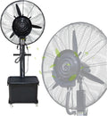 Romyqpipy Ventilator, 42 L, Weiß, Vertikaler Industrieller Nebel mit Tank, 3 Geschwindigkeiten, HöHenverstellbar