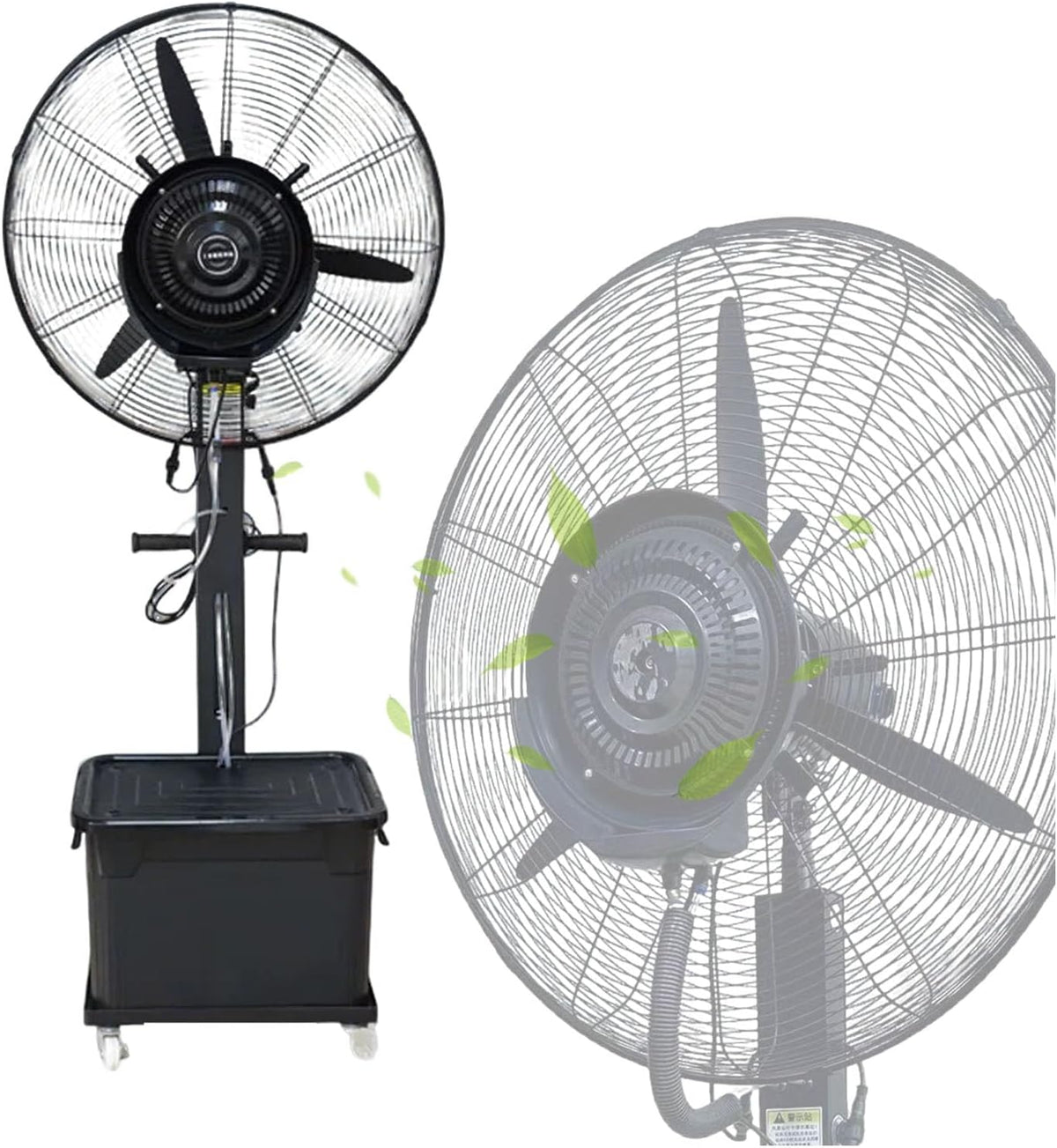 Romyqpipy Ventilator, 42 L, Weiß, Vertikaler Industrieller Nebel mit Tank, 3 Geschwindigkeiten, HöHenverstellbar
