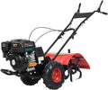 vidaXL Motorhacken, 196 cm, schwarz/rot, Benzin Gartenfräse mit 12 Messern Motorhacke Gartenhacke, 5PS ³