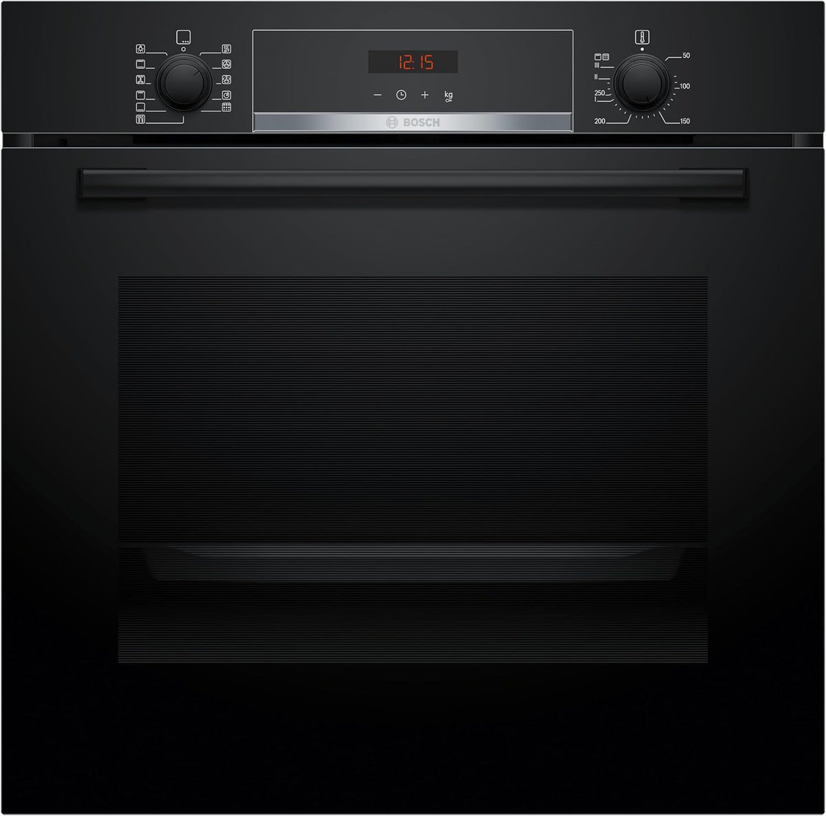 Bosch Backofen, 60 x 60 cm, Schwarz, HBA574BB3, Serie 4, Einbau-, Pyrolyse-Selbstreinigung, LED-Display-Steuerung