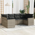 Gartenmöbel-Set Verderoom, Hellgrau/Schwarz, Polyrattan Lounge mit Stauraum Rattan Gartenmöbel Set