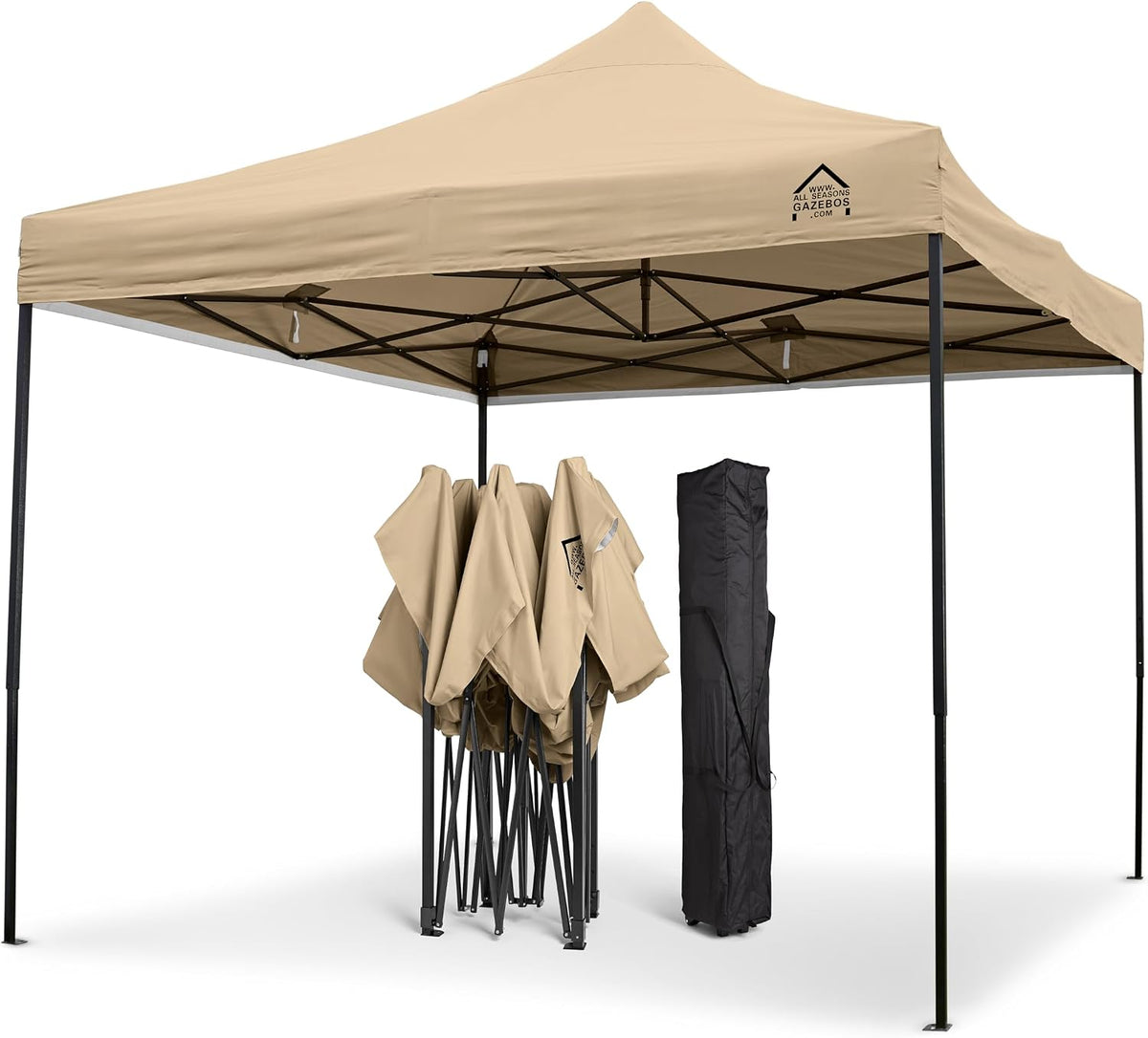 All Seasons Gazebos Pavillon, 3 m, Beige, Strapazierfähiger Falt und Vorzelt, komplett wasserdicht, für einen sekundenschnellen Aufbau