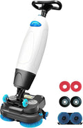 KPOUYYDS Saugroboter, 43 cm, Weiß, Gewerbliche Bodenreinigungsmaschine, Scheuersaugmaschine, Doppelbürsten, 36-V-Akku
