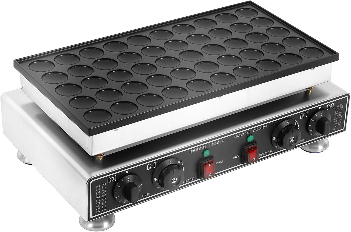 DeeDuud Cupcake-Maker, 1800 W, Silber, Muffin Maker mit 50 Backmulden, Elektrisches Muffin-Eisen aus Edelstahl, Antihaftbeschichtung