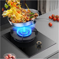 Gasherd, 5,0 kW, Silber, Camping Gaskocher mit Edelstahl-Konstruktion, Regler für den Innenbereich, Flameout-Schutz
