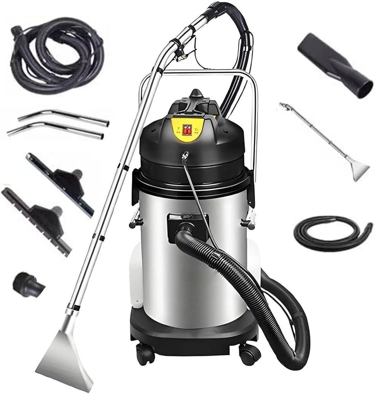Qiang Staubsauger, 40 L, Schwarz, Professionelle Teppichreinigungsmaschine, 230 mbar Saugleistung, Separater Frisch- & Abwassertank
