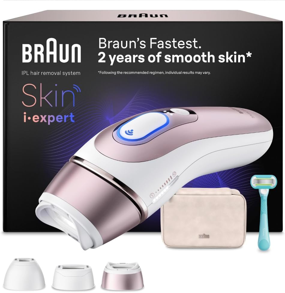 Braun Systeme, Braun, Smart IPL Geräte Haarentfernung Skin i·expert 7, Professionelle Dauerhafte Laser Haarentfernung für Zuhause
