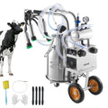 VEVOR Futteraufbewahrung, Silber/Schwarz, Elektrische Melkmaschine, 25-L-Eimer aus Edelstahl 304, Lebensmittelechte Zitzengummis & Silikonschlauch