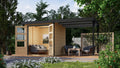 Gerätehaus Chillroi, Naturholz/Schwarz, Hybrid Gartenhaus Hollywood inkl. Fußboden optional
