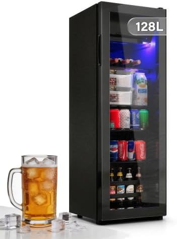 DRIXNO Gefrierschrank, 120 L, 8 L, Schwarz, 12 Mini-Kühlschrank, fasst 94 Dosen Limonade, Wasser, Bier oder Wein. Geräuscharmer Betrieb