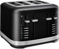KitchenAid Toaster, 3,2 cm, 1960 W, Schwarz, 5KMT4109EBM für 4 Scheiben, Manuelle Bedienung, 7 Bräunungsstufen, Extrabreite Schlitze