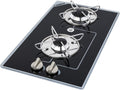 Gaskochfeld Gasherd, 1x 1,8 kW + 1x 1 kW / Druck: 30 mbar, Edelstahl & Sicherheitsglas, Schwarz
