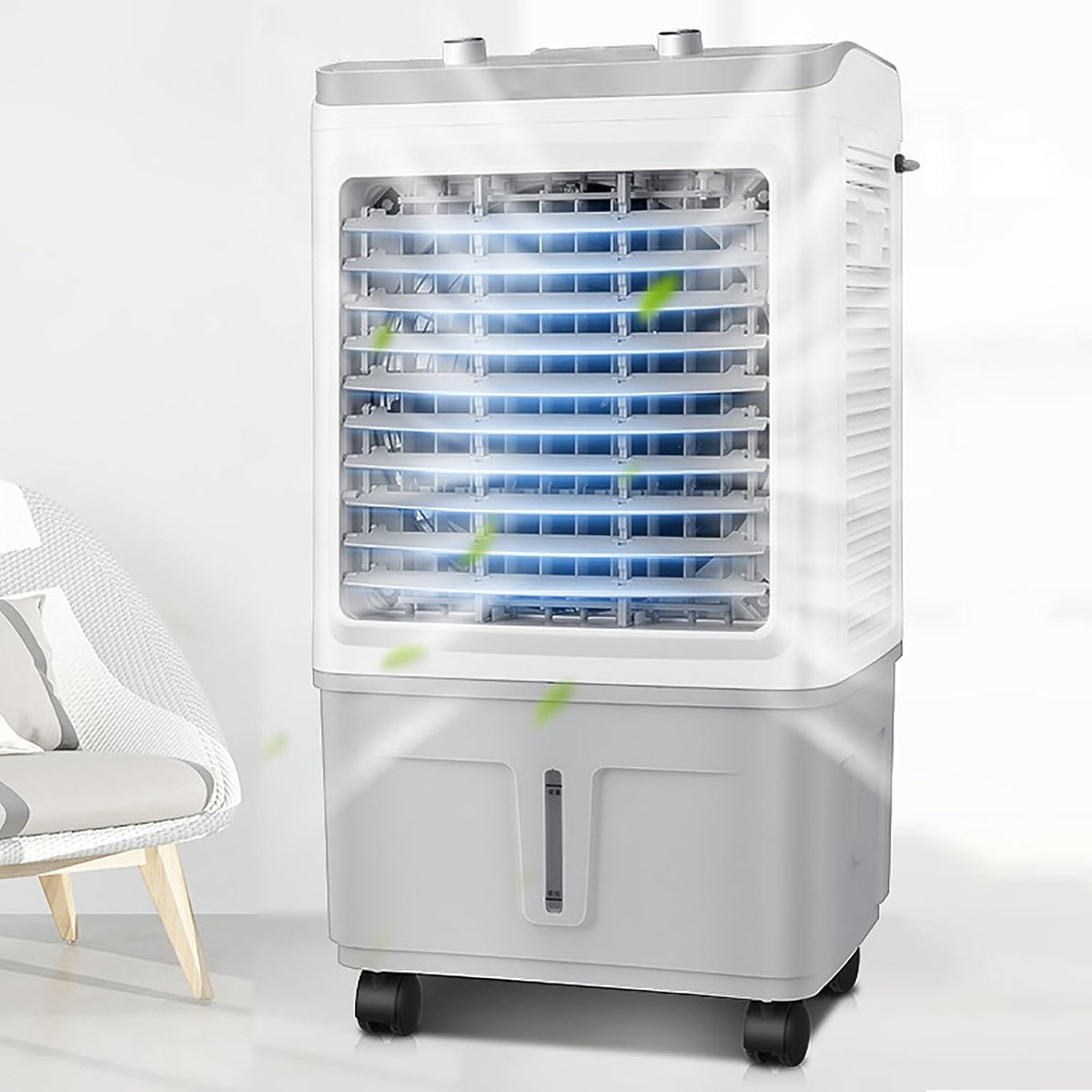 Mobiles Klimagerät, Weiß, 3-in-1-Ventilator für gewerbliche Verdunstungsluftkühler, Sumpfkühler mit 3 Geschwindigkeiten