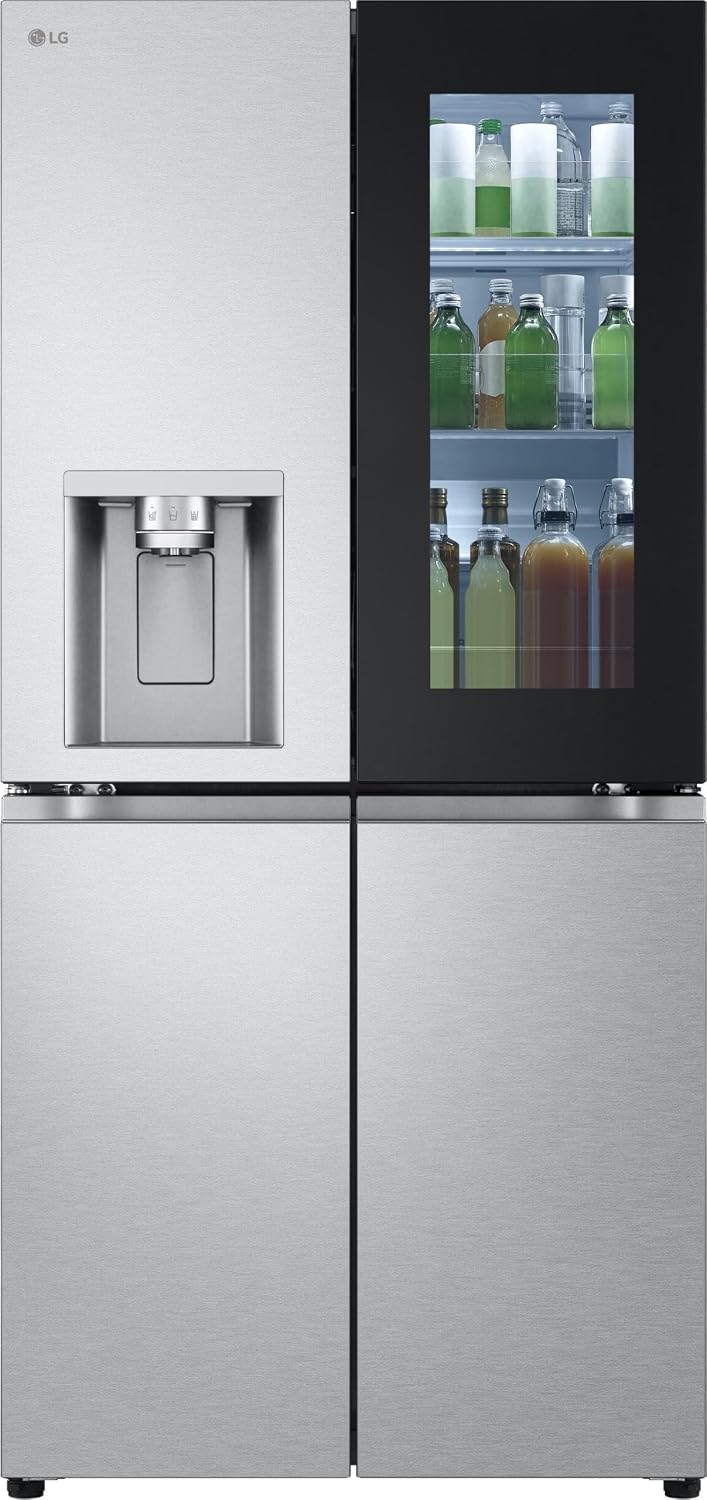 LG Side-by-Side-Kühlschrank, 508 L, Silber, GMG861MBAE SLIM Multi-Door Kühlschrank mit Gefrierfach (, Energieklasse E) mit InstaView
