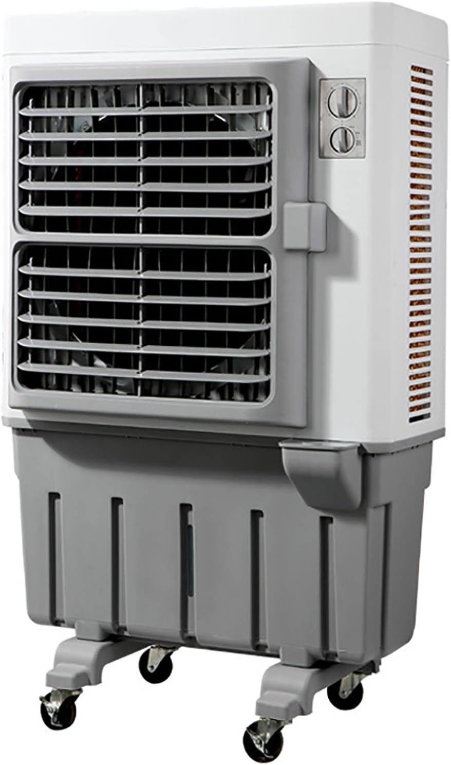 MYUYEE Ventilator, 120 L, Weiß, Tragbarer Verdunstungsluftkühler, Sumpfkühler mit 3 Geschwindigkeiten & Rädern für Indoor