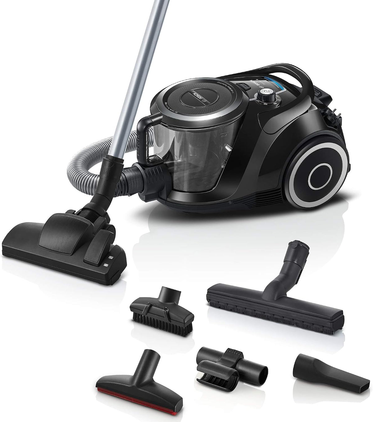 Bosch Staubsauger, 68 dB, 700 W, schwarz, beutellos Serie 6 BGC41XSIL, Boden, Hygiene-Filter, für Parkett, Teppich