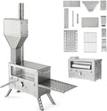 windhike Backofen, Schwarz/Silber, Naturehike Hot Tent Holzofen mit für Camping, Tragbarer Pelletofen mit Kaminrohren für Wanderungen