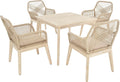 di volio Gartenmöbel-Set, beige, Gartenmöbel Set Tarato -, wetterfeste Garten Möbel für Outdoor, quadratischer Holztisch & 4 Stühle